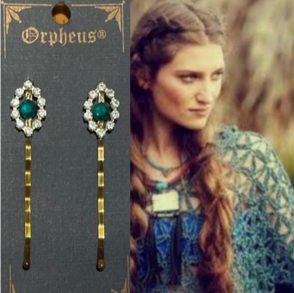 Hair Clip Gemstone Bobby Pin Reproduction Romantic Vintage Style Hair Jewelry